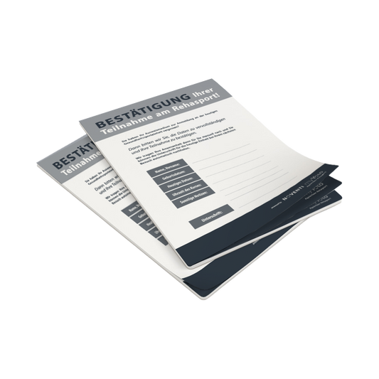 5 Abreißblöcke Rehasport